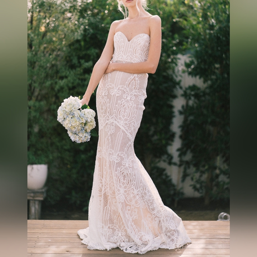 Stone Cold Fox Market Gown Bride Bridal Wedding Small Medium Slip Lace Delicate